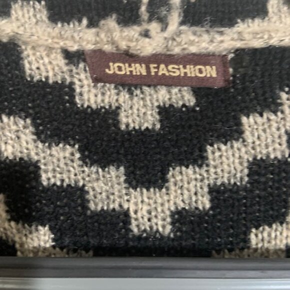 John Fashion Aztec Boho Open Front Long Sleeve Women's Sweater - Size L - Picture 6 of 8